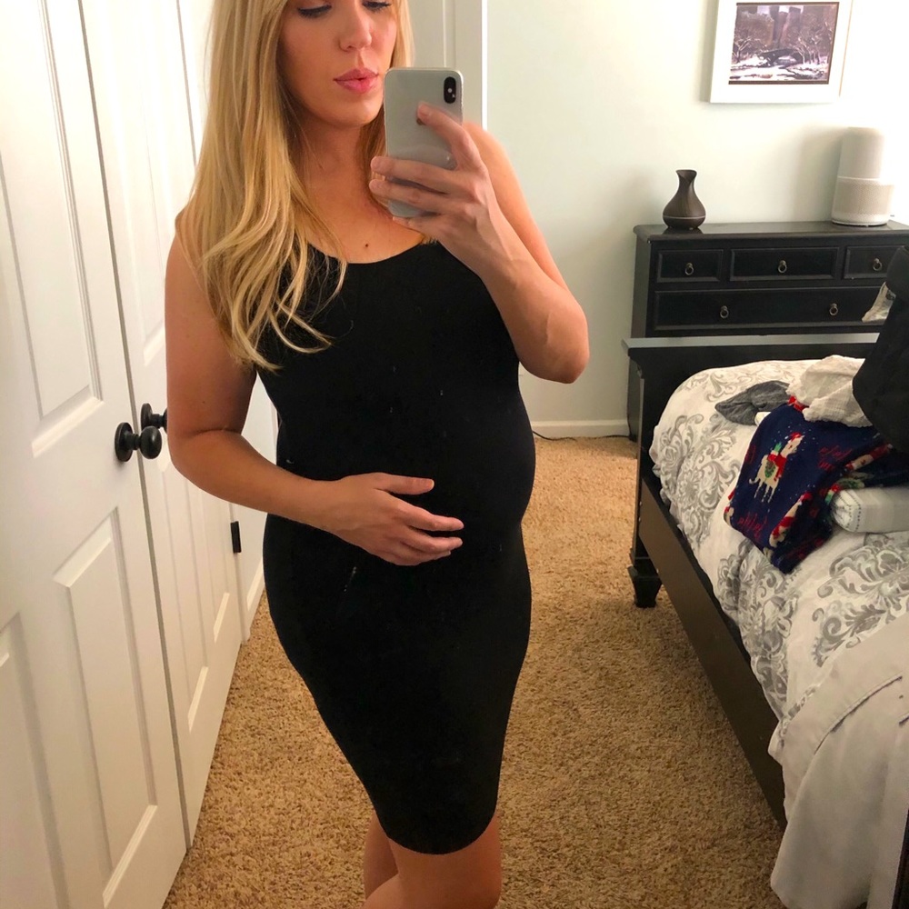 Motherhood maternity black dress and lace cover